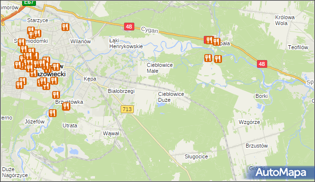 mapa Ciebłowice Duże, Ciebłowice Duże na mapie Targeo