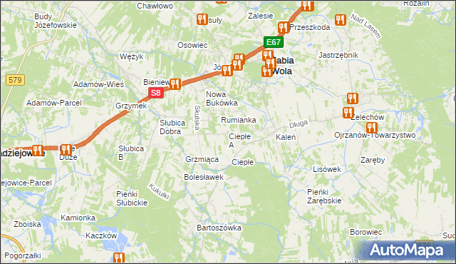 mapa Ciepłe A, Ciepłe A na mapie Targeo