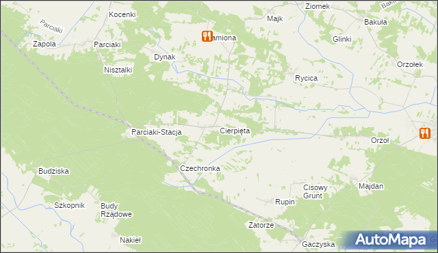 mapa Cierpięta gmina Baranowo, Cierpięta gmina Baranowo na mapie Targeo