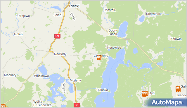 mapa Cierzpięty gmina Piecki, Cierzpięty gmina Piecki na mapie Targeo