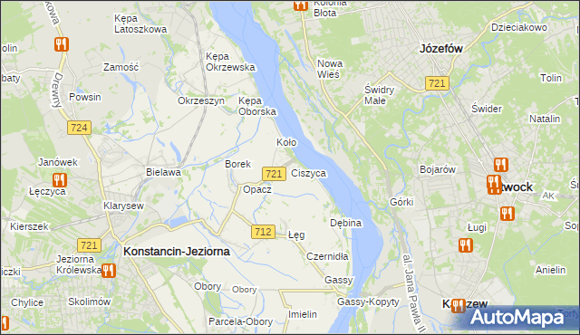 mapa Ciszyca gmina Konstancin-Jeziorna, Ciszyca gmina Konstancin-Jeziorna na mapie Targeo