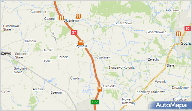 mapa Ćwiklinek, Ćwiklinek na mapie Targeo