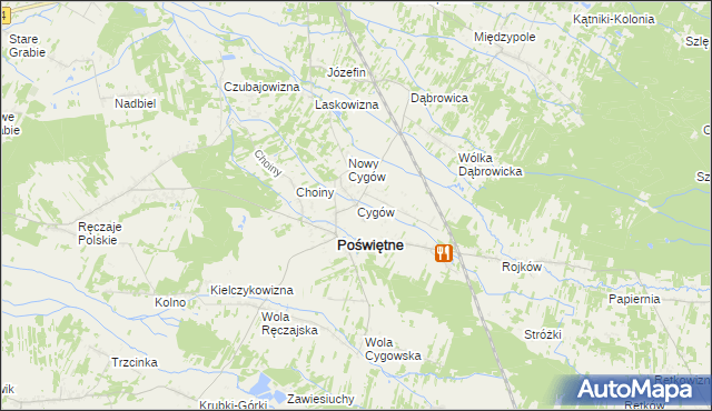 mapa Cygów, Cygów na mapie Targeo