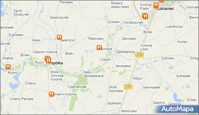 mapa Czajno, Czajno na mapie Targeo