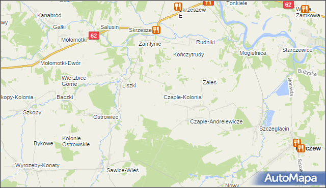 mapa Czaple-Kolonia, Czaple-Kolonia na mapie Targeo