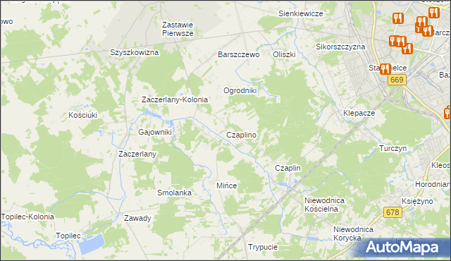 mapa Czaplino gmina Choroszcz, Czaplino gmina Choroszcz na mapie Targeo