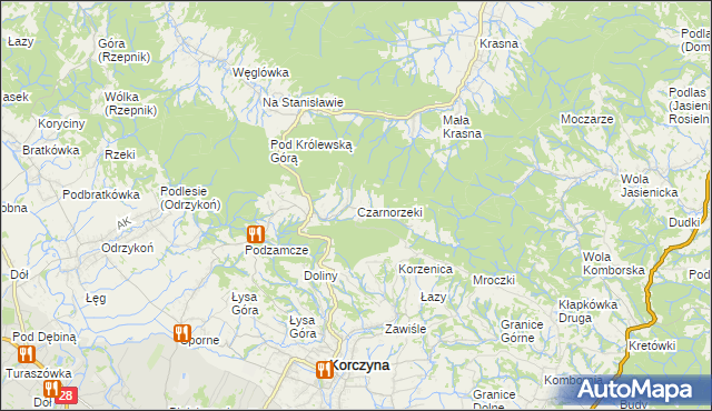 mapa Czarnorzeki, Czarnorzeki na mapie Targeo