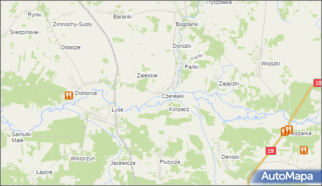 mapa Czerewki, Czerewki na mapie Targeo