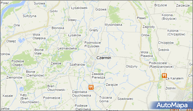 mapa Czermin powiat mielecki, Czermin powiat mielecki na mapie Targeo