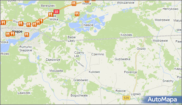 mapa Czermno gmina Skępe, Czermno gmina Skępe na mapie Targeo