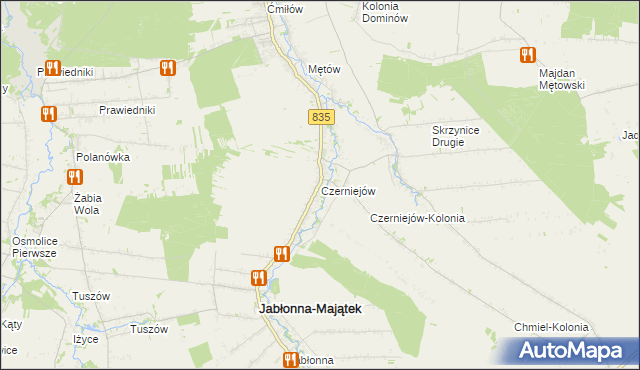 mapa Czerniejów gmina Jabłonna, Czerniejów gmina Jabłonna na mapie Targeo