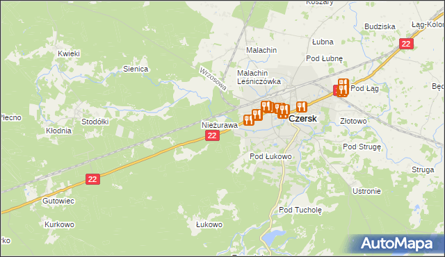 mapa Czersk powiat chojnicki, Czersk powiat chojnicki na mapie Targeo