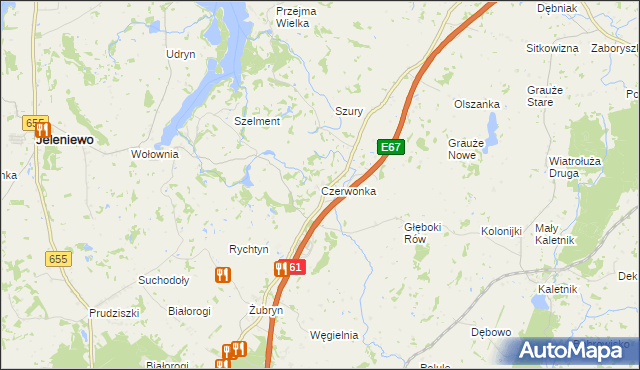 mapa Czerwonka gmina Szypliszki, Czerwonka gmina Szypliszki na mapie Targeo