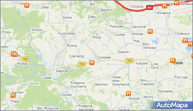 mapa Czułówek, Czułówek na mapie Targeo