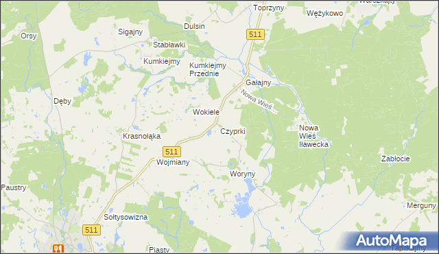 mapa Czyprki gmina Górowo Iławeckie, Czyprki gmina Górowo Iławeckie na mapie Targeo