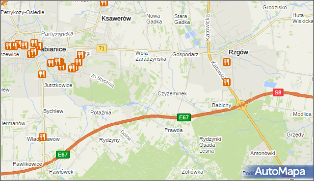 mapa Czyżeminek, Czyżeminek na mapie Targeo