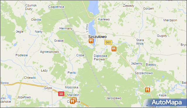 mapa Dąbkowa Parowa, Dąbkowa Parowa na mapie Targeo