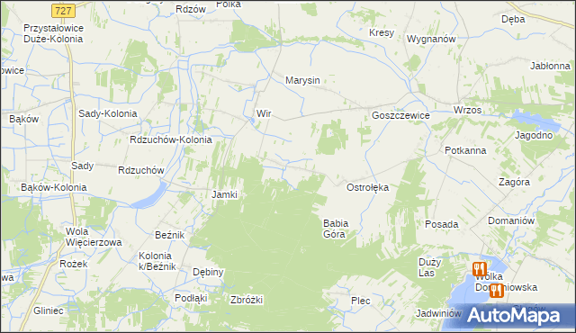 mapa Dąbrowa Goszczewicka, Dąbrowa Goszczewicka na mapie Targeo