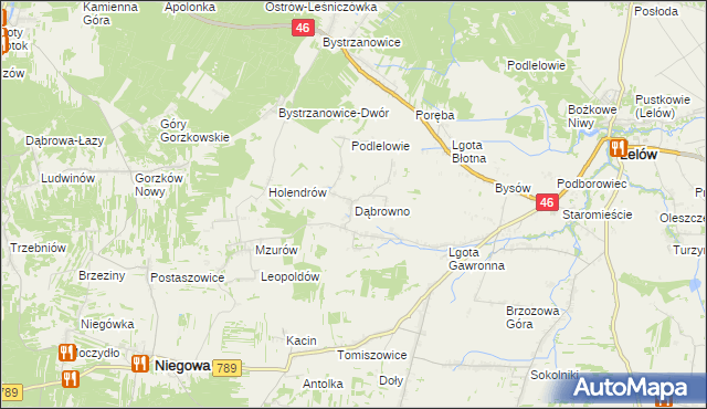 mapa Dąbrowno gmina Niegowa, Dąbrowno gmina Niegowa na mapie Targeo