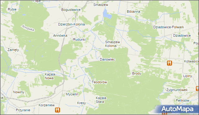 mapa Danowiec, Danowiec na mapie Targeo