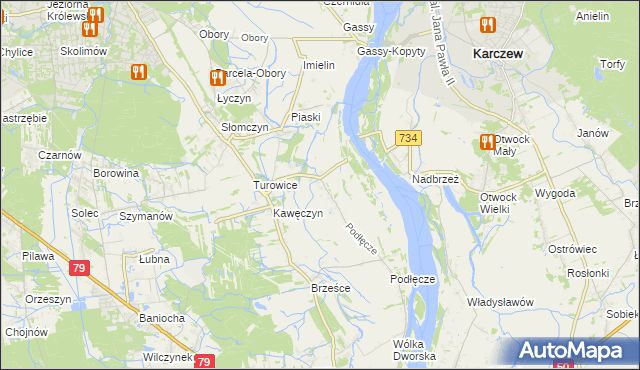 mapa Dębówka gmina Konstancin-Jeziorna, Dębówka gmina Konstancin-Jeziorna na mapie Targeo