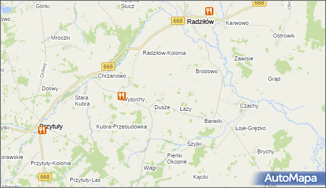 mapa Dębówka gmina Radziłów, Dębówka gmina Radziłów na mapie Targeo