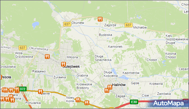 mapa Długa Szlachecka, Długa Szlachecka na mapie Targeo