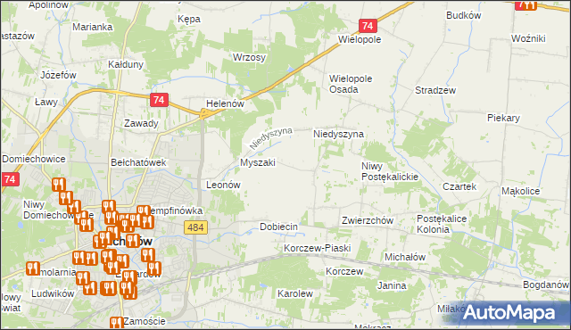 mapa Dobiecin-Kolonia, Dobiecin-Kolonia na mapie Targeo