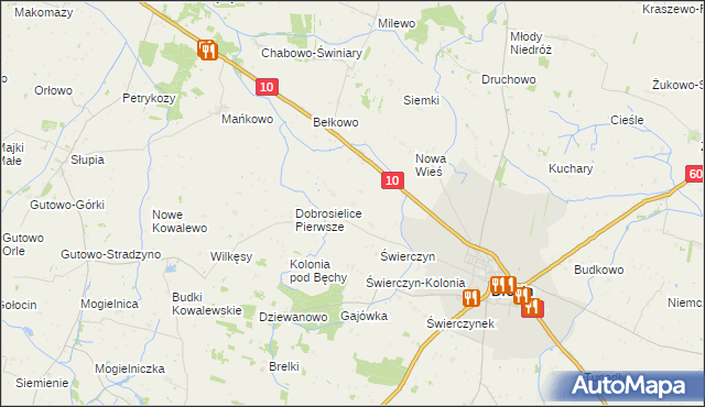 mapa Dobrosielice Drugie, Dobrosielice Drugie na mapie Targeo