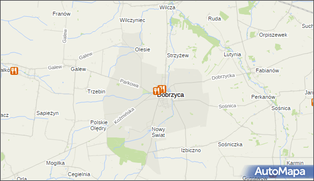 mapa Dobrzyca powiat pleszewski, Dobrzyca powiat pleszewski na mapie Targeo