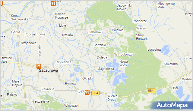 mapa Dołęga gmina Szczurowa, Dołęga gmina Szczurowa na mapie Targeo