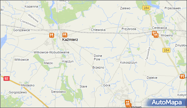 mapa Dolne Pole gmina Kaźmierz, Dolne Pole gmina Kaźmierz na mapie Targeo