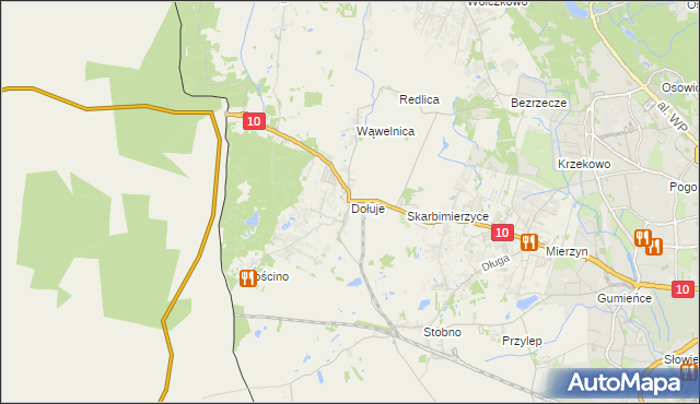 mapa Dołuje, Dołuje na mapie Targeo