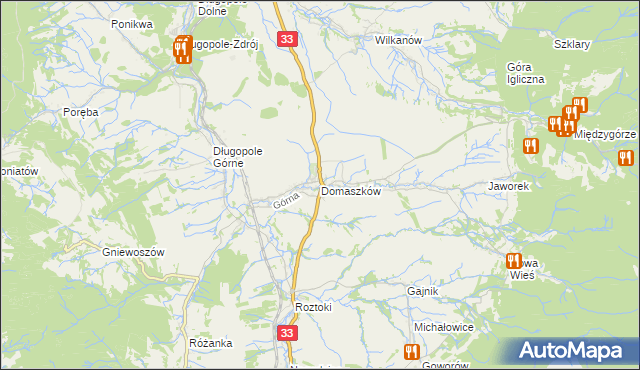 mapa Domaszków gmina Międzylesie, Domaszków gmina Międzylesie na mapie Targeo