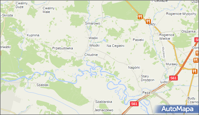 mapa Drożęcin-Lubiejewo, Drożęcin-Lubiejewo na mapie Targeo