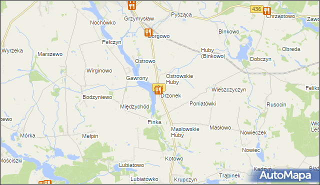 mapa Drzonek, Drzonek na mapie Targeo