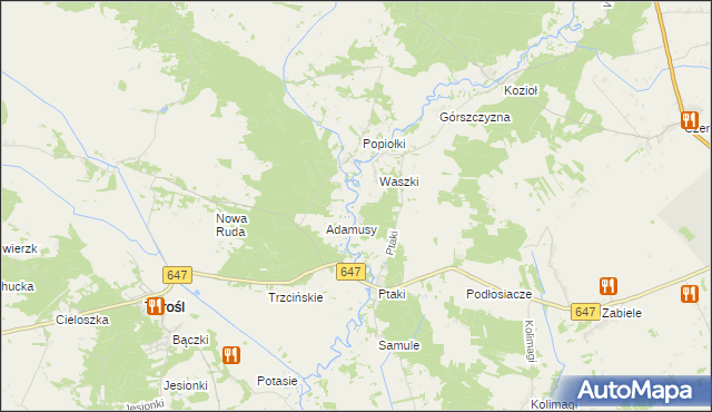 mapa Dudy Nadrzeczne, Dudy Nadrzeczne na mapie Targeo