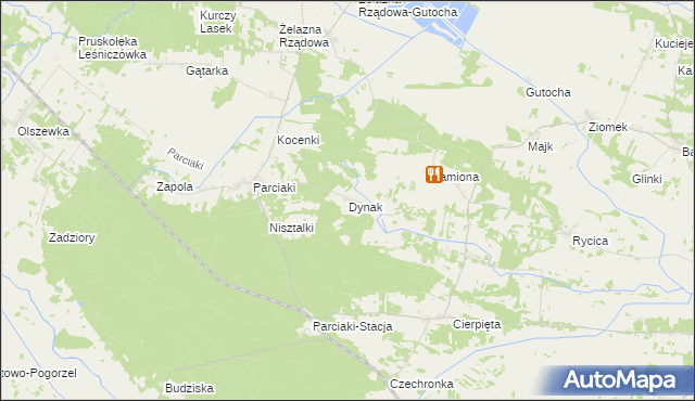 mapa Dynak, Dynak na mapie Targeo