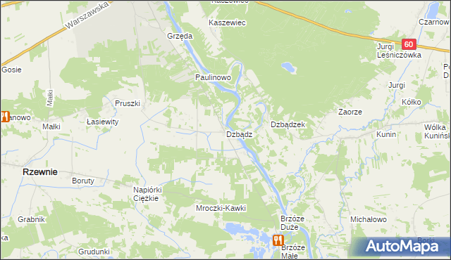 mapa Dzbądz, Dzbądz na mapie Targeo