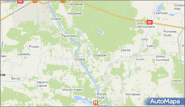 mapa Dzbądzek, Dzbądzek na mapie Targeo