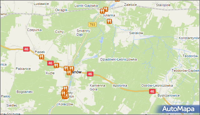 mapa Dziadówki-Leśniczówka, Dziadówki-Leśniczówka na mapie Targeo