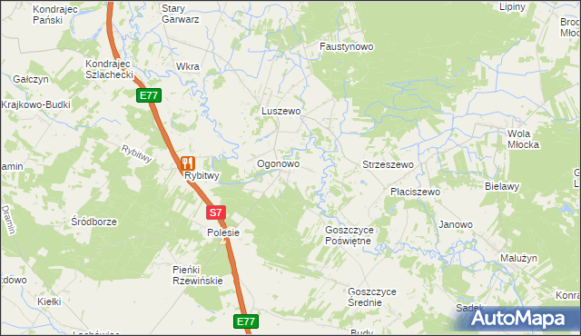 mapa Dziektarzewo, Dziektarzewo na mapie Targeo