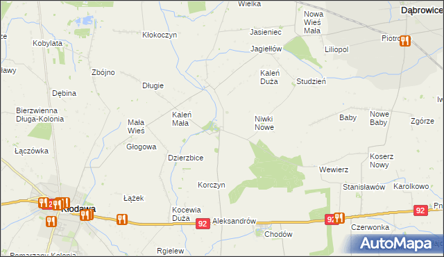 mapa Dzierzbice Osada, Dzierzbice Osada na mapie Targeo