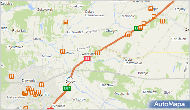 mapa Emilianów gmina Radzymin, Emilianów gmina Radzymin na mapie Targeo