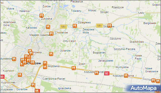 mapa Feliksów gmina Sochaczew, Feliksów gmina Sochaczew na mapie Targeo