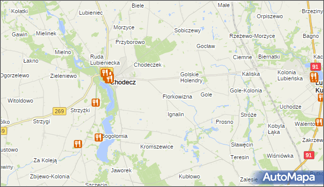 mapa Florkowizna, Florkowizna na mapie Targeo