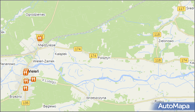 mapa Folsztyn, Folsztyn na mapie Targeo