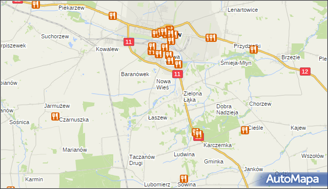 mapa Folusz gmina Pleszew, Folusz gmina Pleszew na mapie Targeo