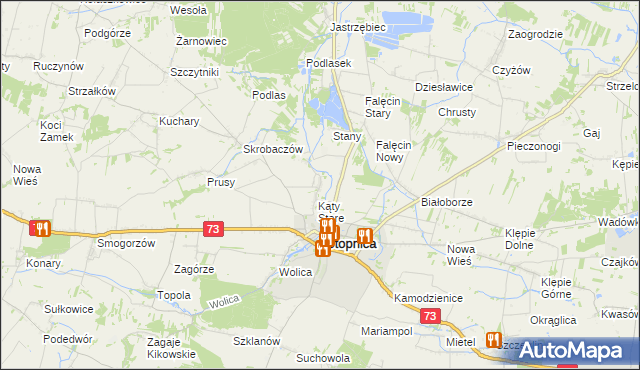 mapa Folwarki gmina Stopnica, Folwarki gmina Stopnica na mapie Targeo