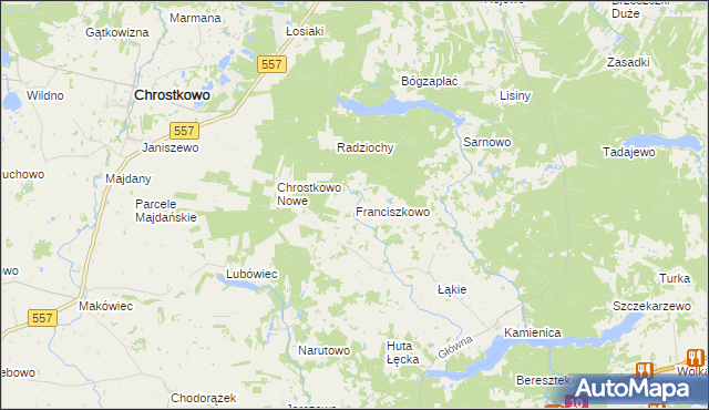 mapa Franciszkowo gmina Skępe, Franciszkowo gmina Skępe na mapie Targeo